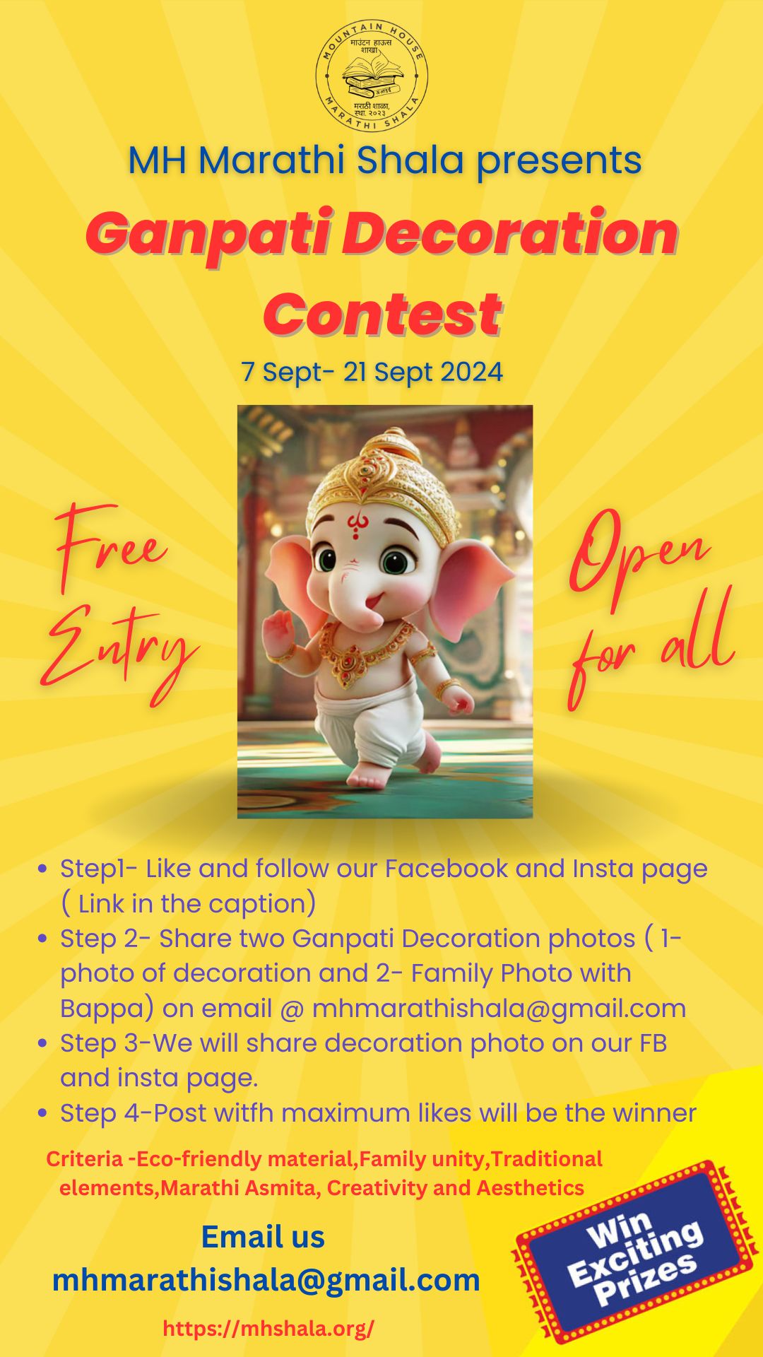 Celebrate Ganpati with MH Marathi Shala: Exciting Contests Await!